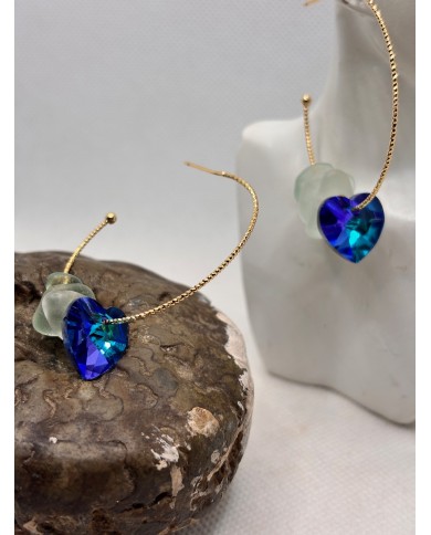 PENDIENTES ARTESANOS DE CRISTAL MARINO O LÁGRIMAS DE SIRENA