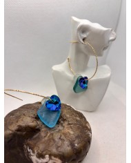 PENDIENTES ARTESANOS DE CRISTAL MARINO O LÁGRIMAS DE SIRENA