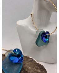 PENDIENTES ARTESANOS DE CRISTAL MARINO O LÁGRIMAS DE SIRENA