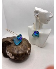 PENDIENTES ARTESANOS DE CRISTAL MARINO O LÁGRIMAS DE SIRENA