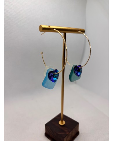 PENDIENTES ARTESANOS DE CRISTAL MARINO O LÁGRIMAS DE SIRENA