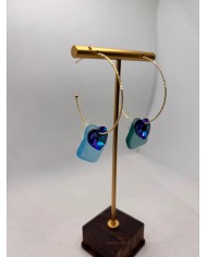 PENDIENTES ARTESANOS DE CRISTAL MARINO O LÁGRIMAS DE SIRENA