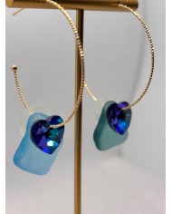 PENDIENTES ARTESANOS DE CRISTAL MARINO O LÁGRIMAS DE SIRENA