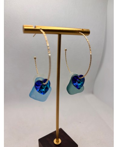 PENDIENTES ARTESANOS DE CRISTAL MARINO O LÁGRIMAS DE SIRENA