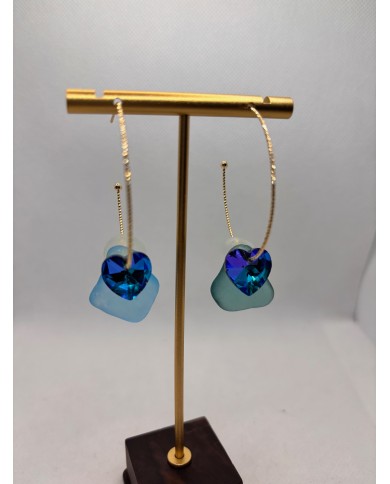 PENDIENTES ARTESANOS DE CRISTAL MARINO O LÁGRIMAS DE SIRENA