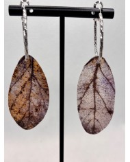 PENDIENTES ARTESANOS DE HOJA NATURAL ESQUELETIZADA