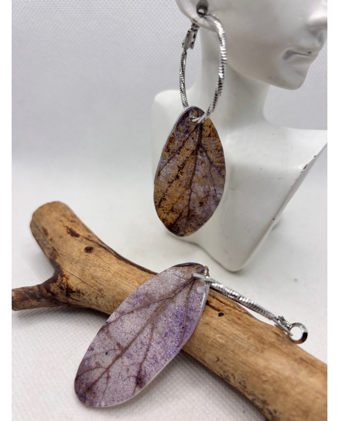 PENDIENTES ARTESANOS DE HOJA NATURAL