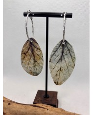 PENDIENTES ARTESANOS DE HOJA NATURAL ESQUELETIZADA