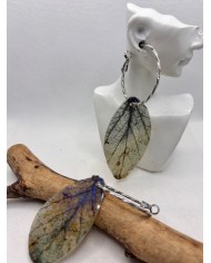 PENDIENTES ARTESANOS DE HOJA NATURAL ESQUELETIZADA