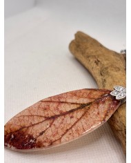 COLLAR ARTESANO DE HOJA NATURAL ESQUELETIZADA