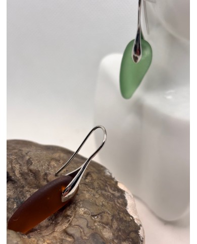 PENDIENTES ARTESANOS DE CRISTAL MARINO O LÁGRIMAS DE SIRENA