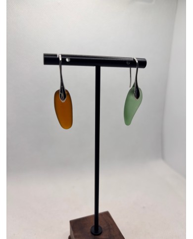 PENDIENTES ARTESANOS DE CRISTAL MARINO O LÁGRIMAS DE SIRENA