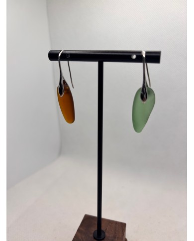 PENDIENTES ARTESANOS DE CRISTAL MARINO O LÁGRIMAS DE SIRENA