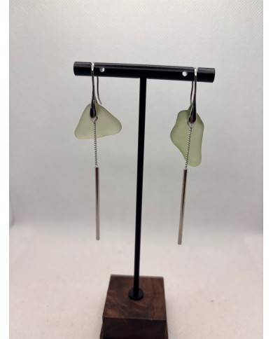 PENDIENTES ARTESANOS DE CRISTAL MARINO O LÁGRIMAS DE SIRENA