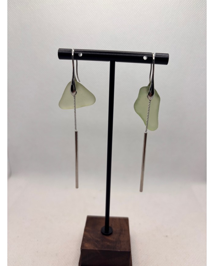 PENDIENTES ARTESANOS DE CRISTAL MARINO O LÁGRIMAS DE SIRENA