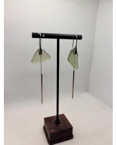 PENDIENTES ARTESANOS DE CRISTAL MARINO O LÁGRIMAS DE SIRENA