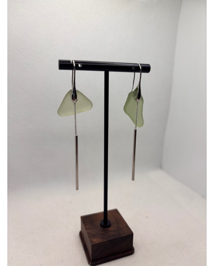 PENDIENTES ARTESANOS DE CRISTAL MARINO O LÁGRIMAS DE SIRENA