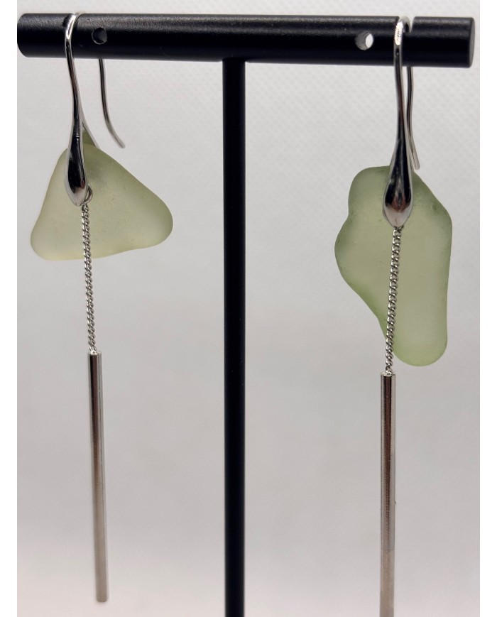 PENDIENTES ARTESANOS DE CRISTAL MARINO O LÁGRIMAS DE SIRENA