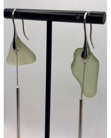 PENDIENTES ARTESANOS DE CRISTAL MARINO O LÁGRIMAS DE SIRENA