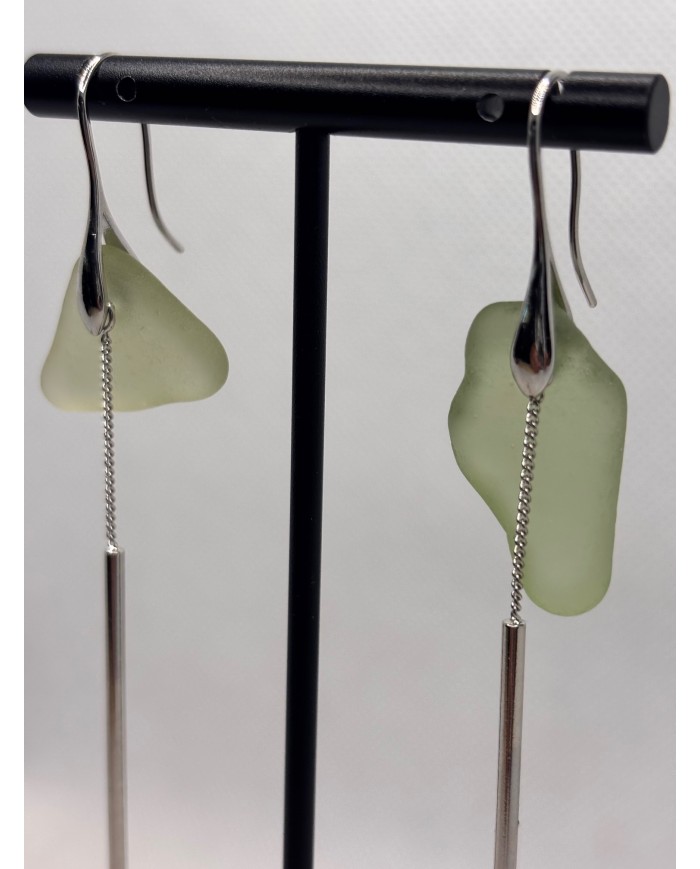 PENDIENTES ARTESANOS DE CRISTAL MARINO O LÁGRIMAS DE SIRENA