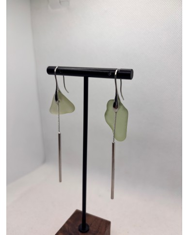 PENDIENTES ARTESANOS DE CRISTAL MARINO O LÁGRIMAS DE SIRENA