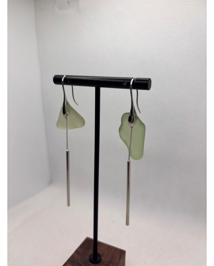 PENDIENTES ARTESANOS DE CRISTAL MARINO O LÁGRIMAS DE SIRENA