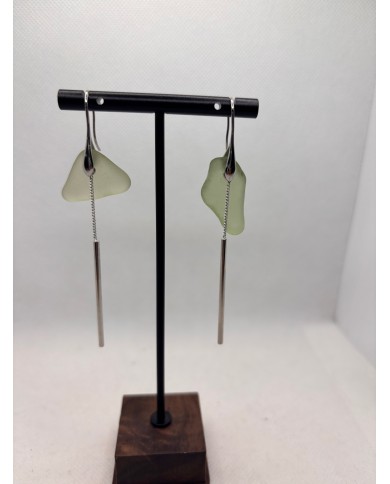 PENDIENTES ARTESANOS DE CRISTAL MARINO O LÁGRIMAS DE SIRENA