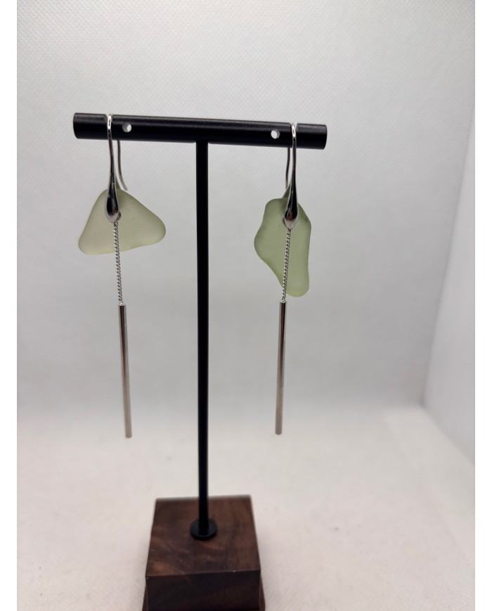 PENDIENTES ARTESANOS DE CRISTAL MARINO O LÁGRIMAS DE SIRENA