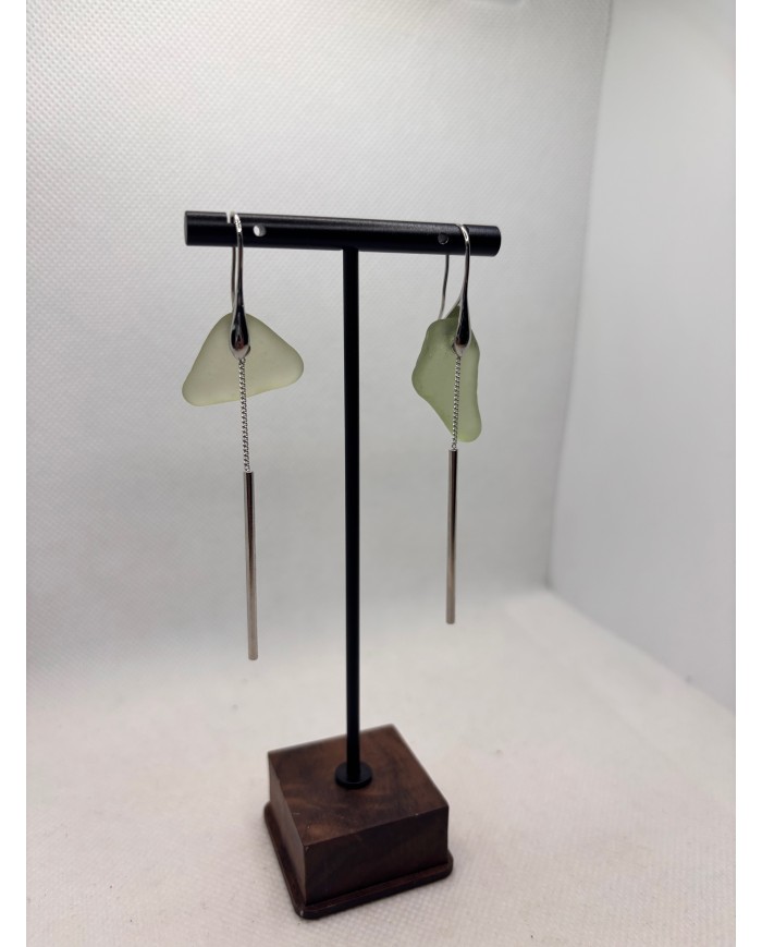 PENDIENTES ARTESANOS DE CRISTAL MARINO O LÁGRIMAS DE SIRENA