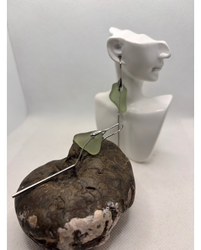 PENDIENTES ARTESANOS DE CRISTAL MARINO O LÁGRIMAS DE SIRENA