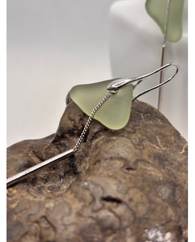 PENDIENTES ARTESANOS DE CRISTAL MARINO O LÁGRIMAS DE SIRENA