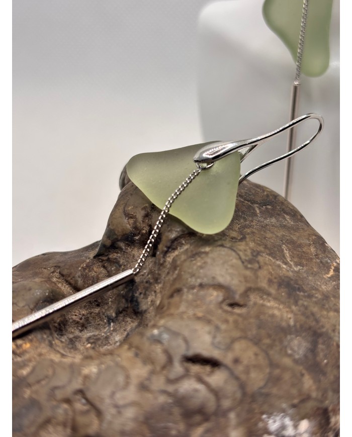 PENDIENTES ARTESANOS DE CRISTAL MARINO O LÁGRIMAS DE SIRENA