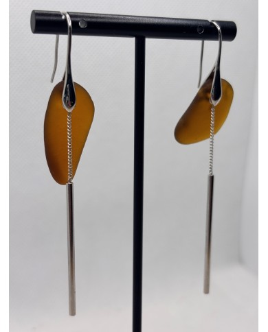 PENDIENTES ARTESANOS DE CRISTAL MARINO