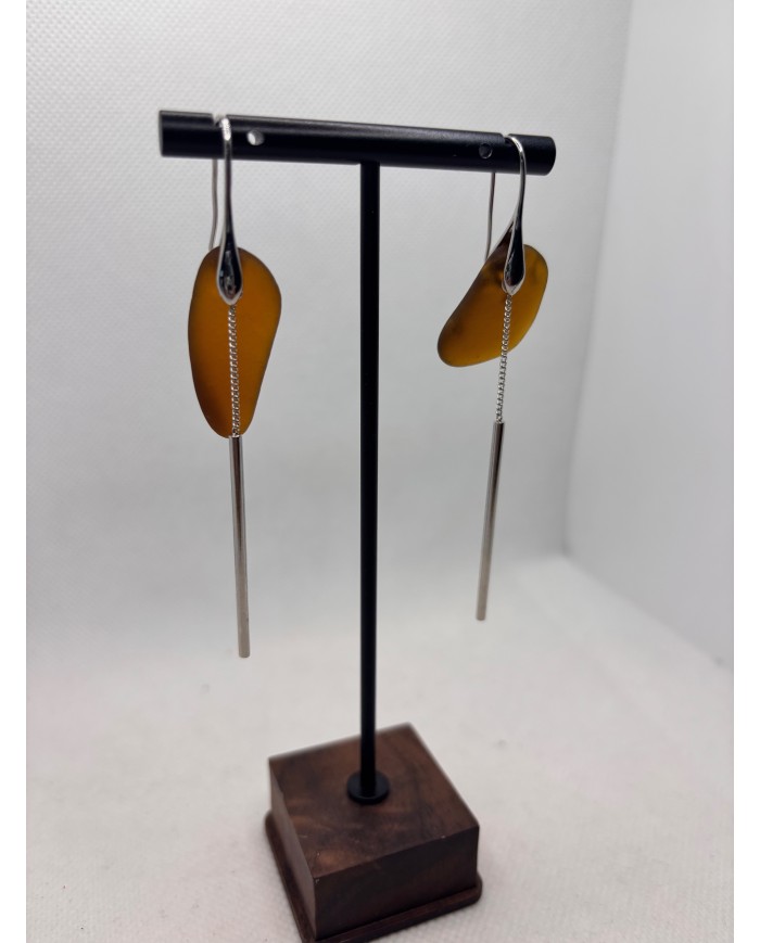 PENDIENTES ARTESANOS DE CRISTAL MARINO