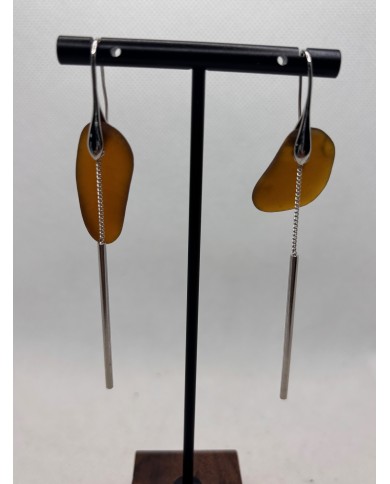 PENDIENTES ARTESANOS DE CRISTAL MARINO