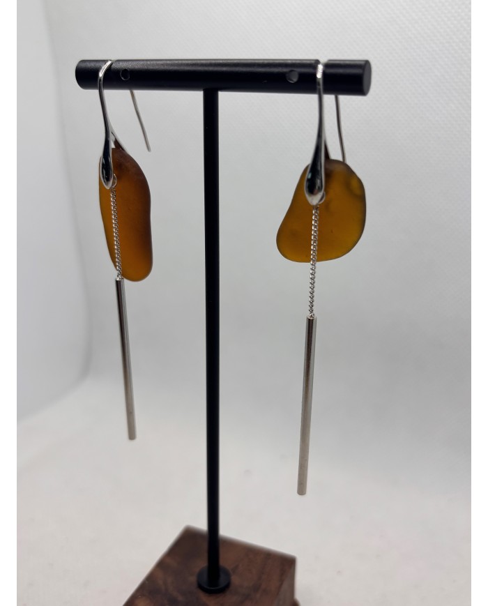 PENDIENTES ARTESANOS DE CRISTAL MARINO