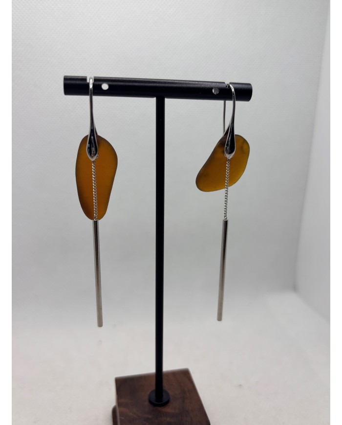 PENDIENTES ARTESANOS DE CRISTAL MARINO