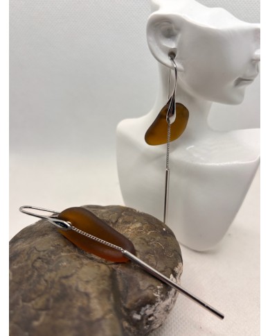 PENDIENTES ARTESANOS DE CRISTAL MARINO