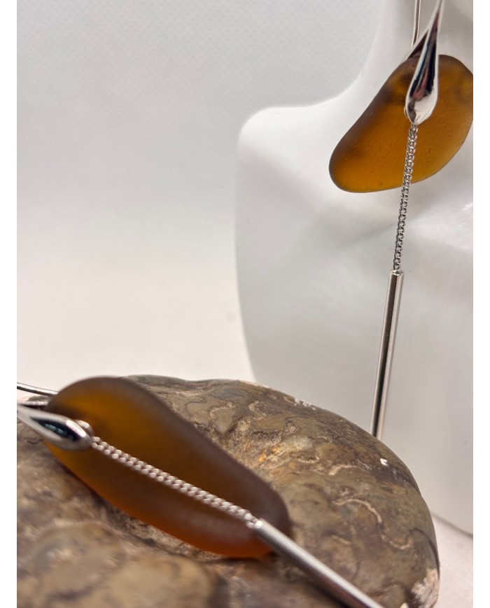 PENDIENTES ARTESANOS DE CRISTAL MARINO