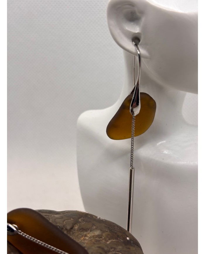 PENDIENTES ARTESANOS DE CRISTAL MARINO