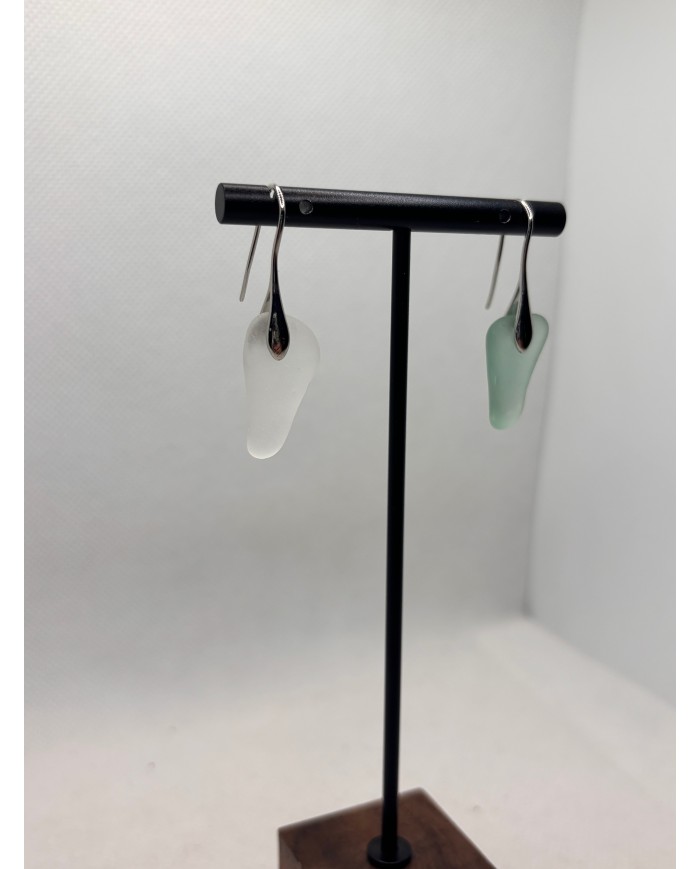 PENDIENTES ARTESANOS DE CRISTAL MARINO O LÁGRIMAS DE SIRENA