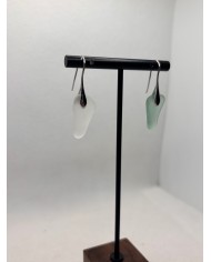 PENDIENTES ARTESANOS DE CRISTAL MARINO O LÁGRIMAS DE SIRENA