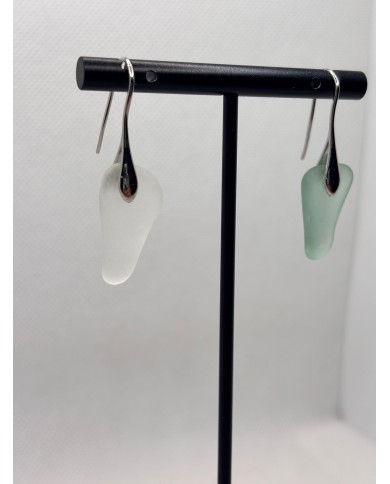 PENDIENTES ARTESANOS DE CRISTAL MARINO O LÁGRIMAS DE SIRENA