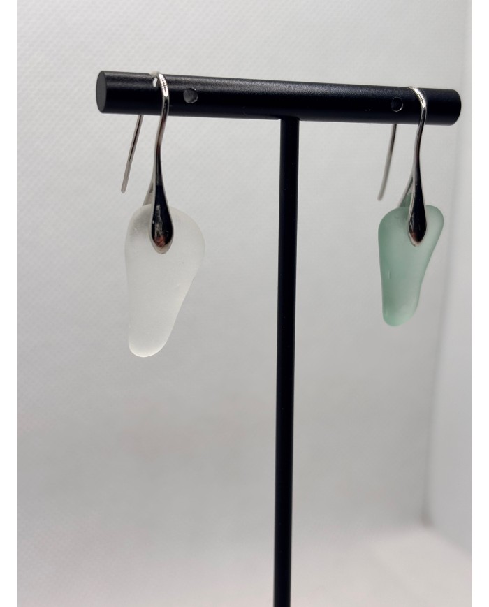 PENDIENTES ARTESANOS DE CRISTAL MARINO O LÁGRIMAS DE SIRENA