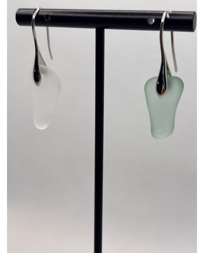 PENDIENTES ARTESANOS DE CRISTAL MARINO O LÁGRIMAS DE SIRENA