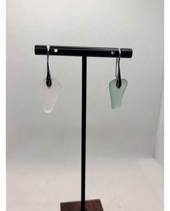 PENDIENTES ARTESANOS DE CRISTAL MARINO O LÁGRIMAS DE SIRENA