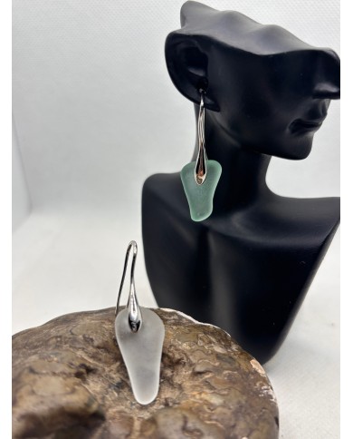 PENDIENTES ARTESANOS DE CRISTAL MARINO O LÁGRIMAS DE SIRENA