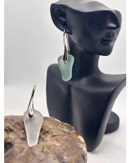 PENDIENTES ARTESANOS DE CRISTAL MARINO O LÁGRIMAS DE SIRENA