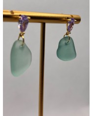 PENDIENTES ARTESANOS DE CRISTAL MARINO O LÁGRIMAS DE SIRENA