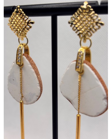 PENDIENTES ARTESANOS DE AZULEJOS DESGASTADOS POR EL MAR